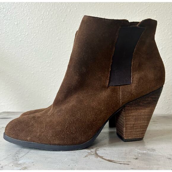 Vince Camuto Hessa ankle boot leather suede fall boho rustic short chellsa 9.5 - Picture 2 of 10